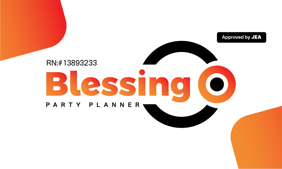 Blessing O Party Planner orange and black logo